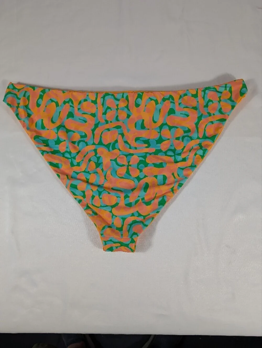 New Dippin' Daisy's Orange with Turquoise & Pink Abstract Bikini Bottom Size 3X
